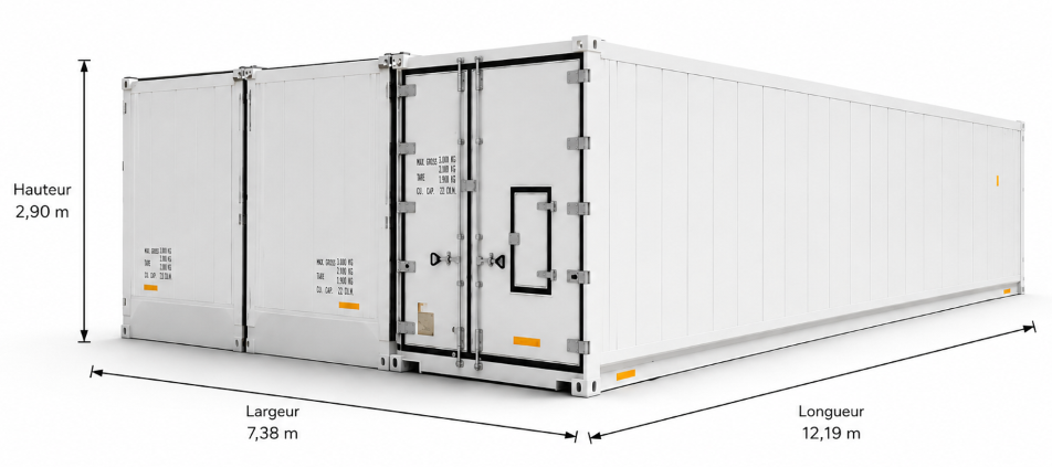 Assemblage containers frigorifiques